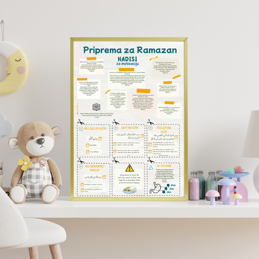 Ramadan-Poster auf Bosnisch | Gebets- und Fastentracker | A3 | 2 Seiten |